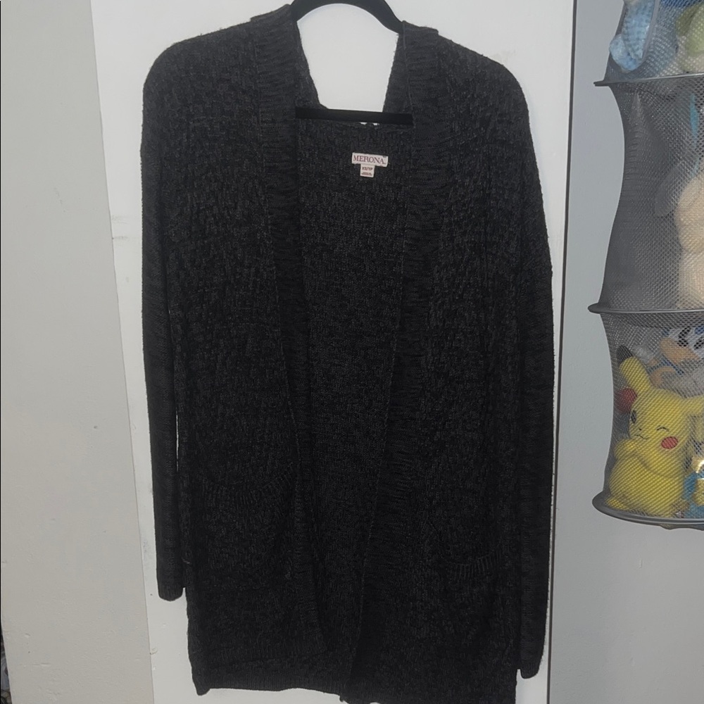 Charcoal hooded cardigan Merona